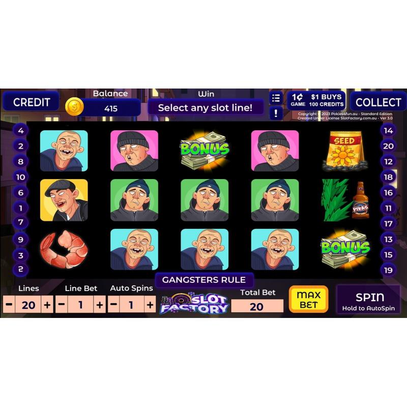 Made With Slot Factory Create and Play - Gansters Rule - Pokies Casino